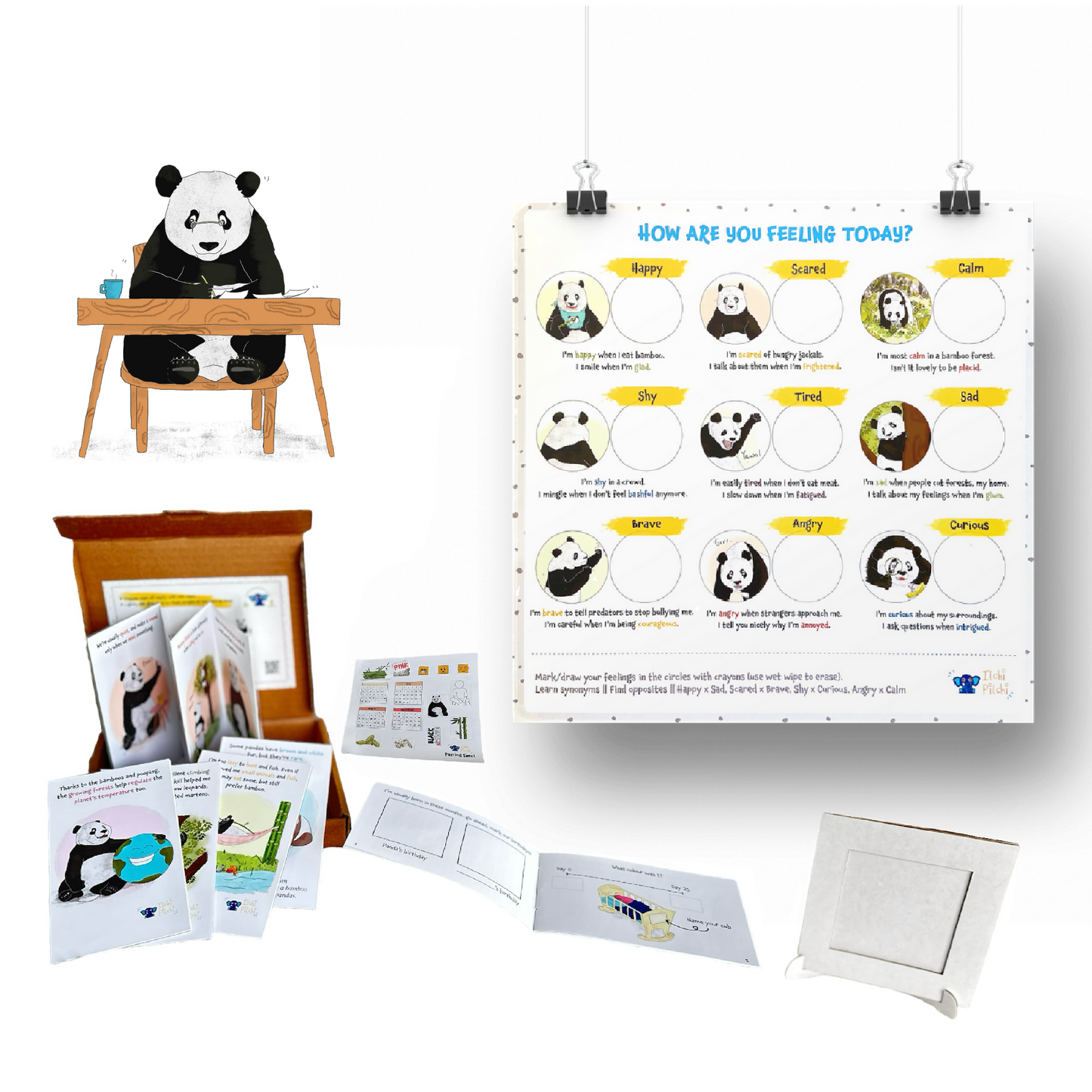 Panda: activity kit + feelings chart