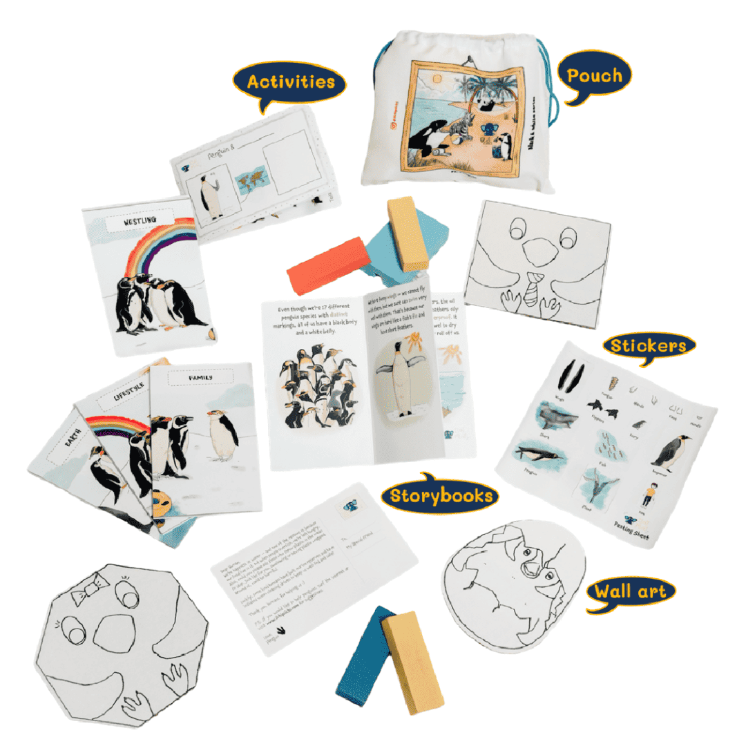 Penguin Activity Kit for Kids (Ages 3–7) | 5 Interactive Storybooks, Scrapbook & DIY Fun | Builds Creativity, Memory, Focus & Vocabulary