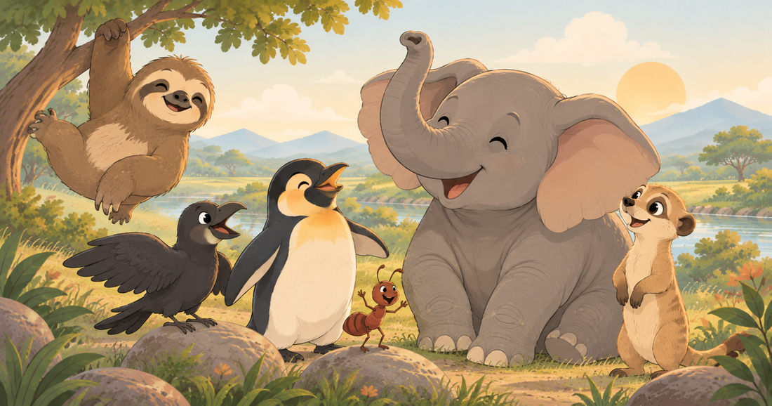 Happy jungle animals