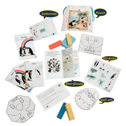 Penguin Activity Kit for Kids (Ages 3–7) | 5 Interactive Storybooks, Scrapbook & DIY Fun | Builds Creativity, Memory, Focus & Vocabulary